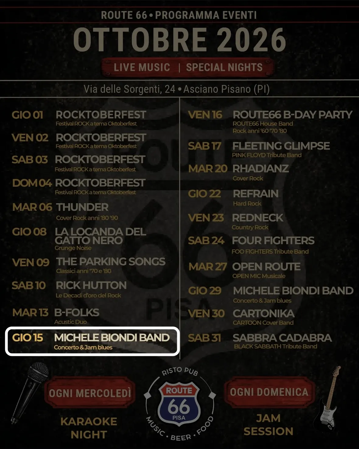 Locandina: Michele Biondi Band