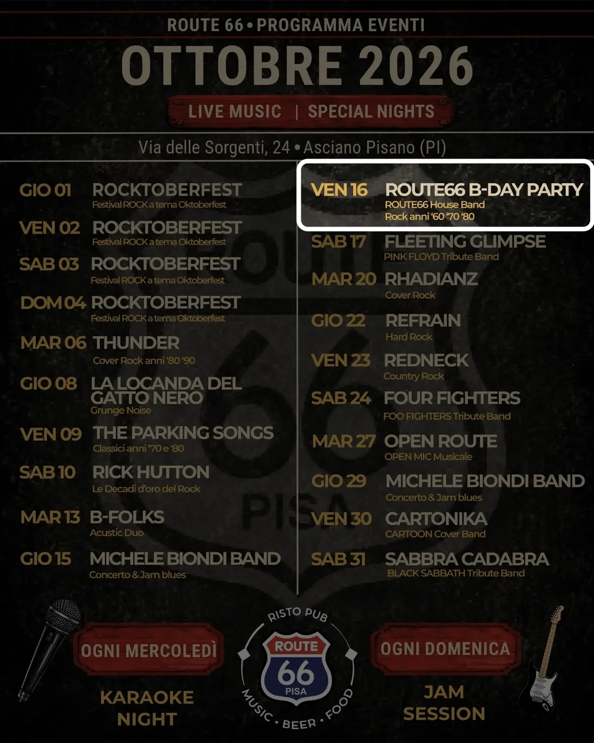 Locandina: Route66 B-Day Party