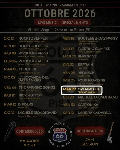 Locandina: Open Route – open mic musicale