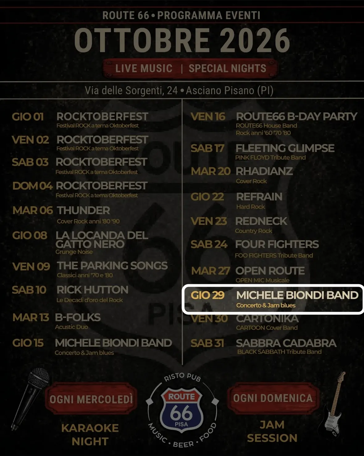 Locandina: Michele Biondi Band