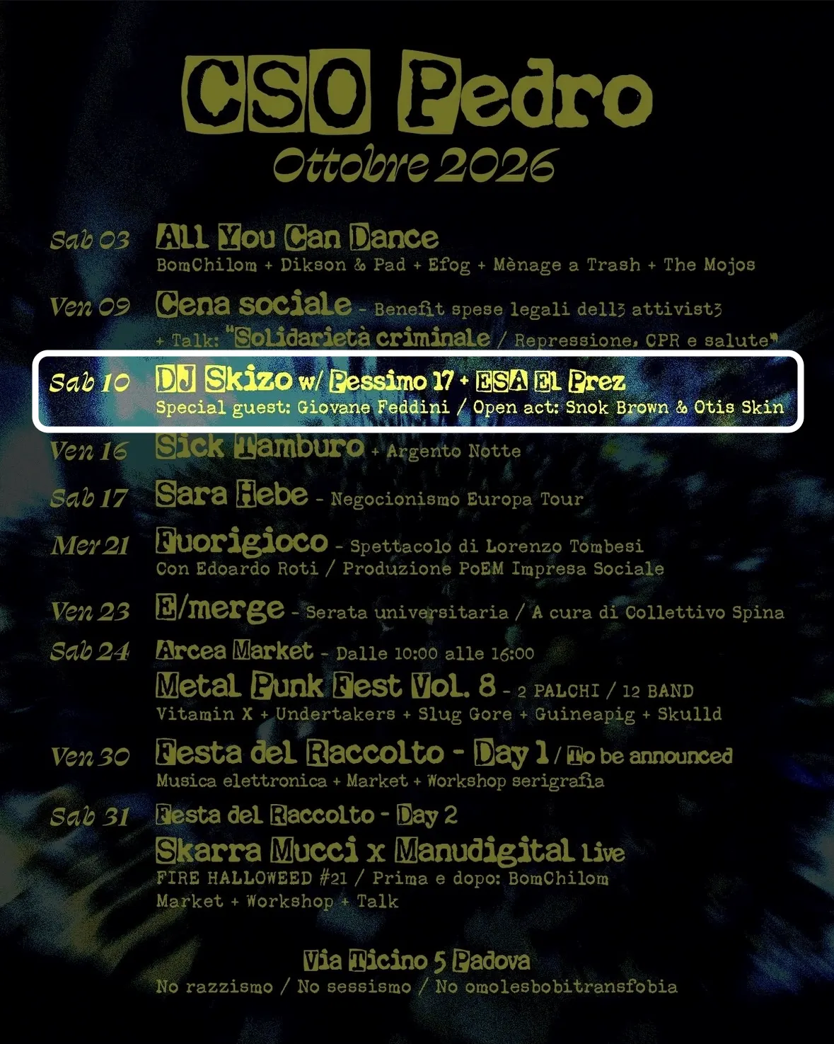 Locandina: DJ Skizo w/ Pessimo 17 + ESA El Prez