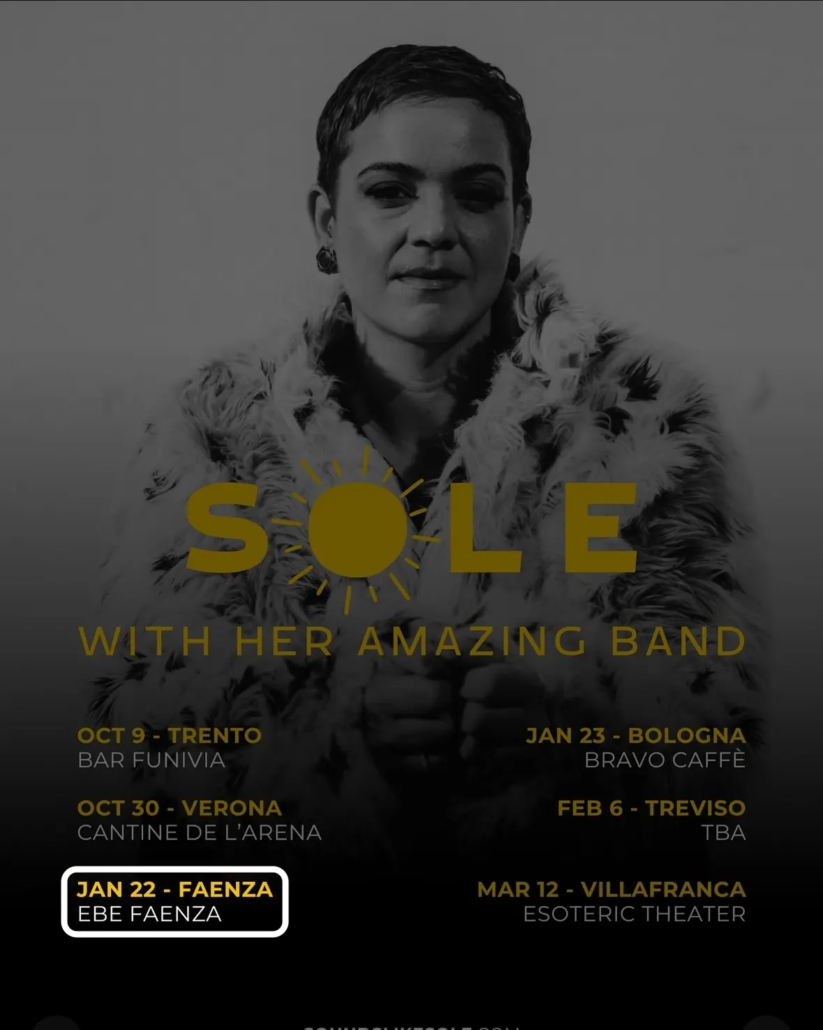 Locandina: SOLE with her amazing band - Faenza