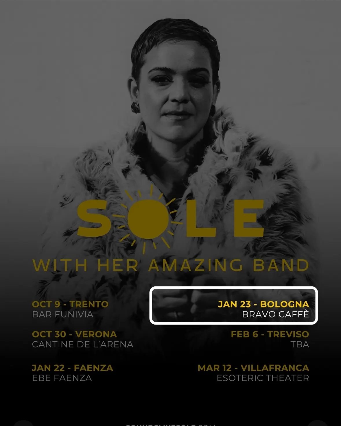 Locandina: SOLE with her amazing band - Bologna