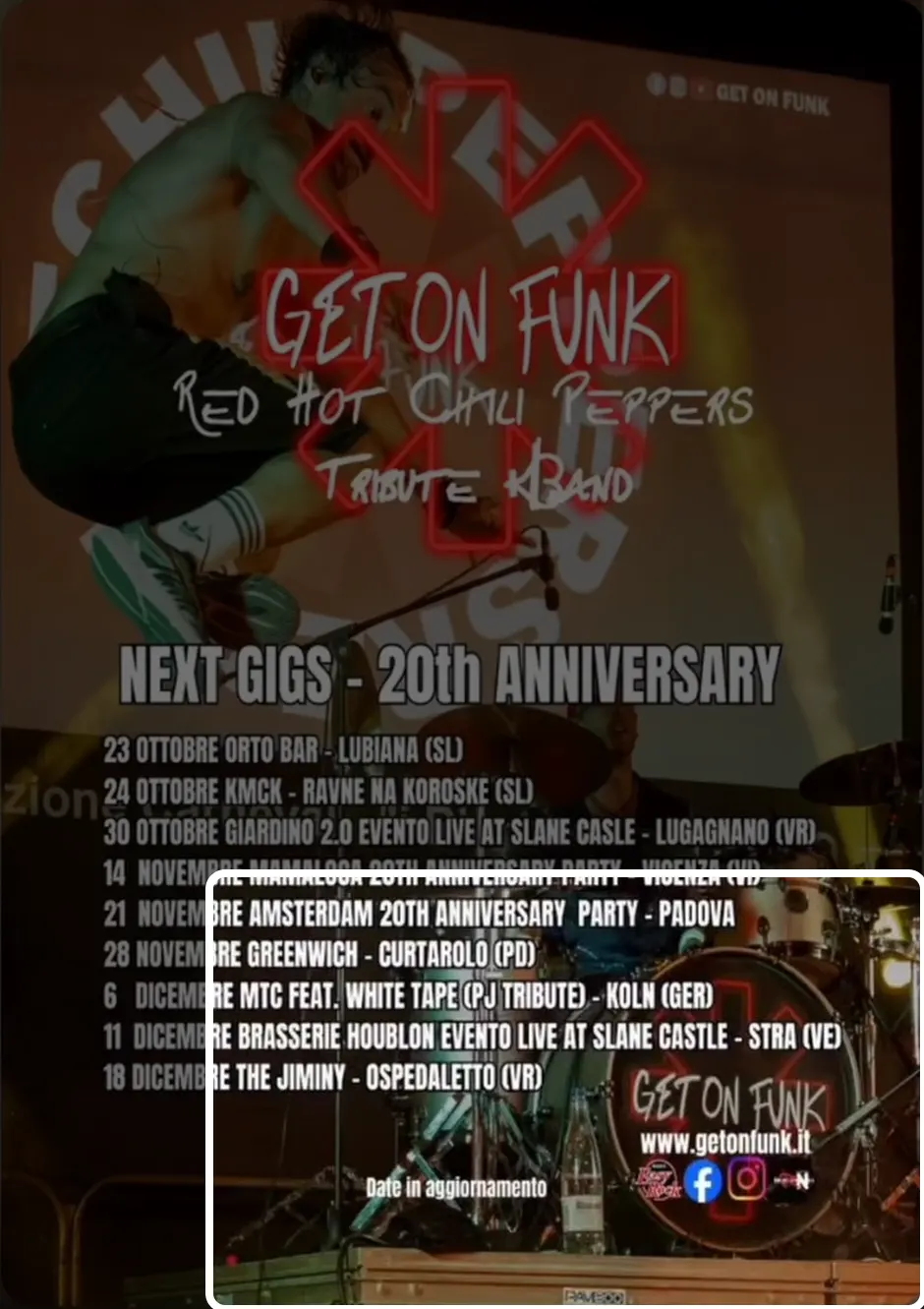 Locandina: GET ON FUNK – RED HOT CHILI PEPPERS TRIBUTE.