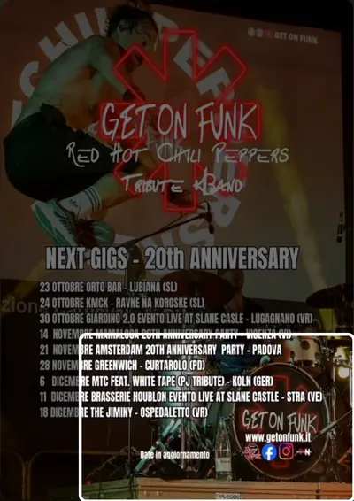 Locandina: GET ON FUNK – RED HOT CHILI PEPPERS TRIBUTE.