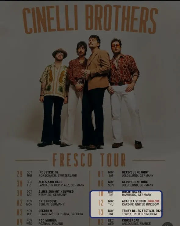 Locandina: Cinelli Brothers – Acapela Studio, Cardiff