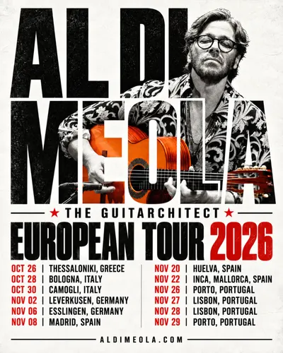 Locandina: Al Di Meola – The Guitarchitect – European Tour 2026