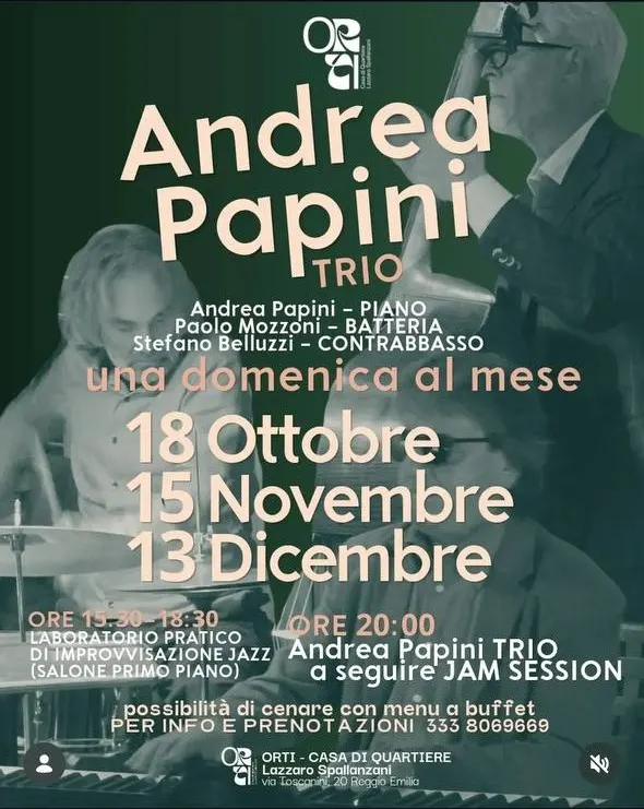 Locandina: Andrea Papini Trio – una domenica al mese