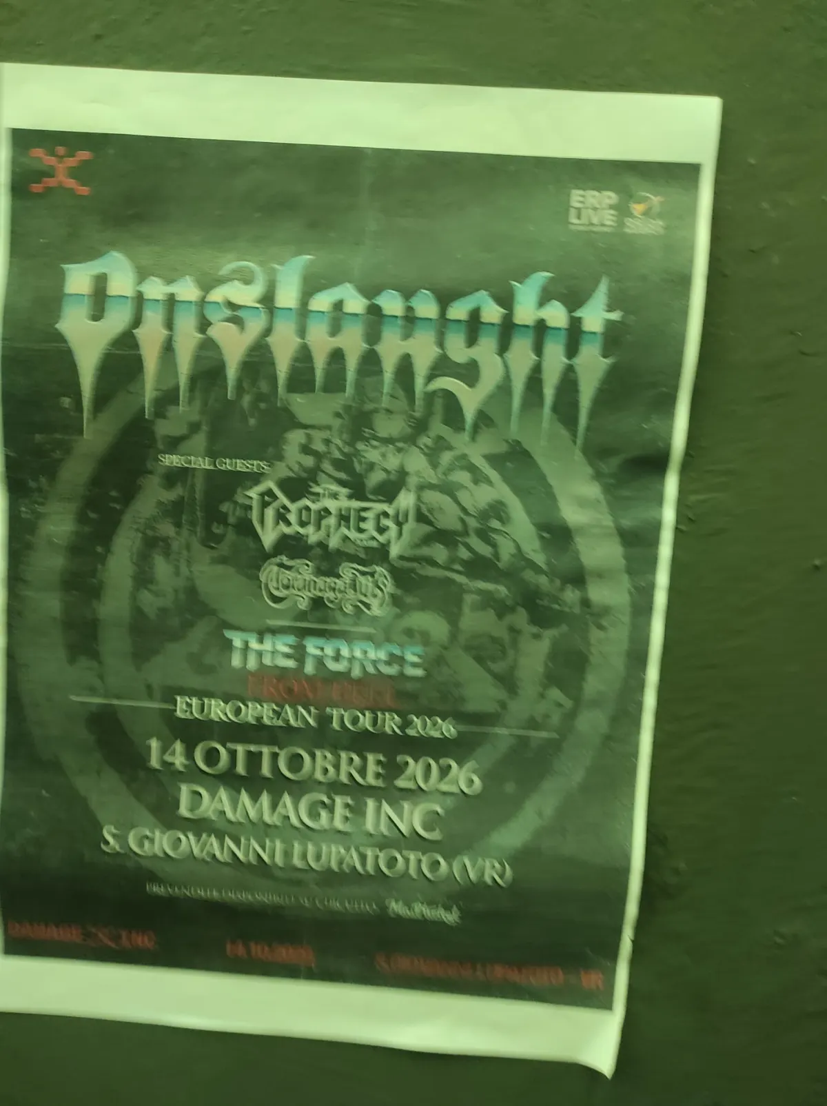 Locandina: Onslaught – The Force from Hell European Tour 2026