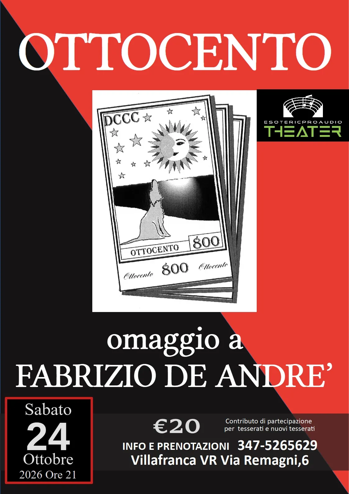 Locandina: Ottocento – Omaggio a Fabrizio De André