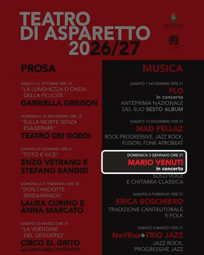 Locandina: Mario Venuti in concerto
