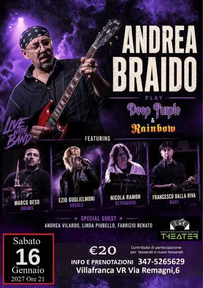 Locandina: Andrea Braido plays Deep Purple & Rainbow