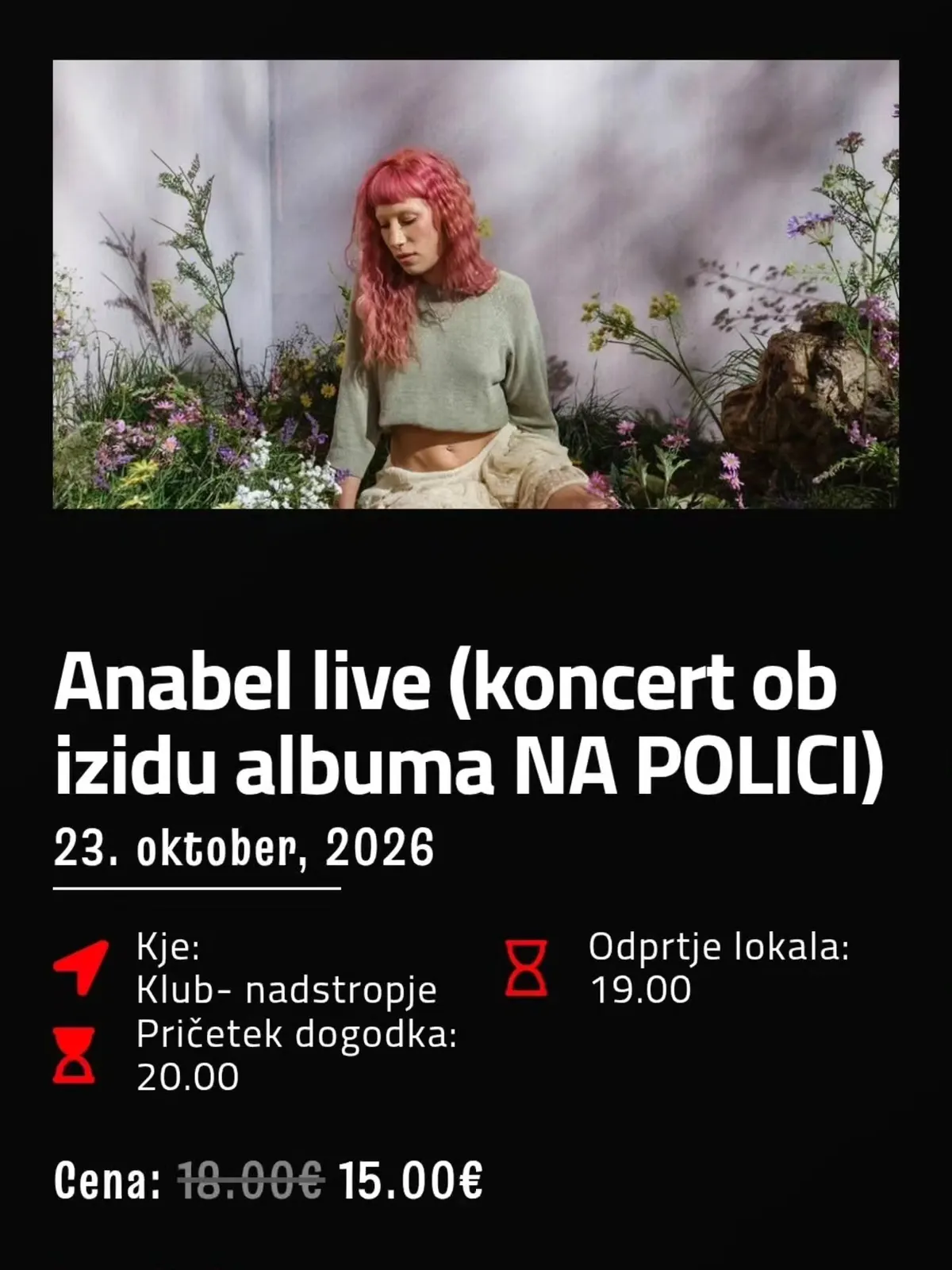 Locandina: Anabel live (koncert ob izidu albuma NA POLICI)