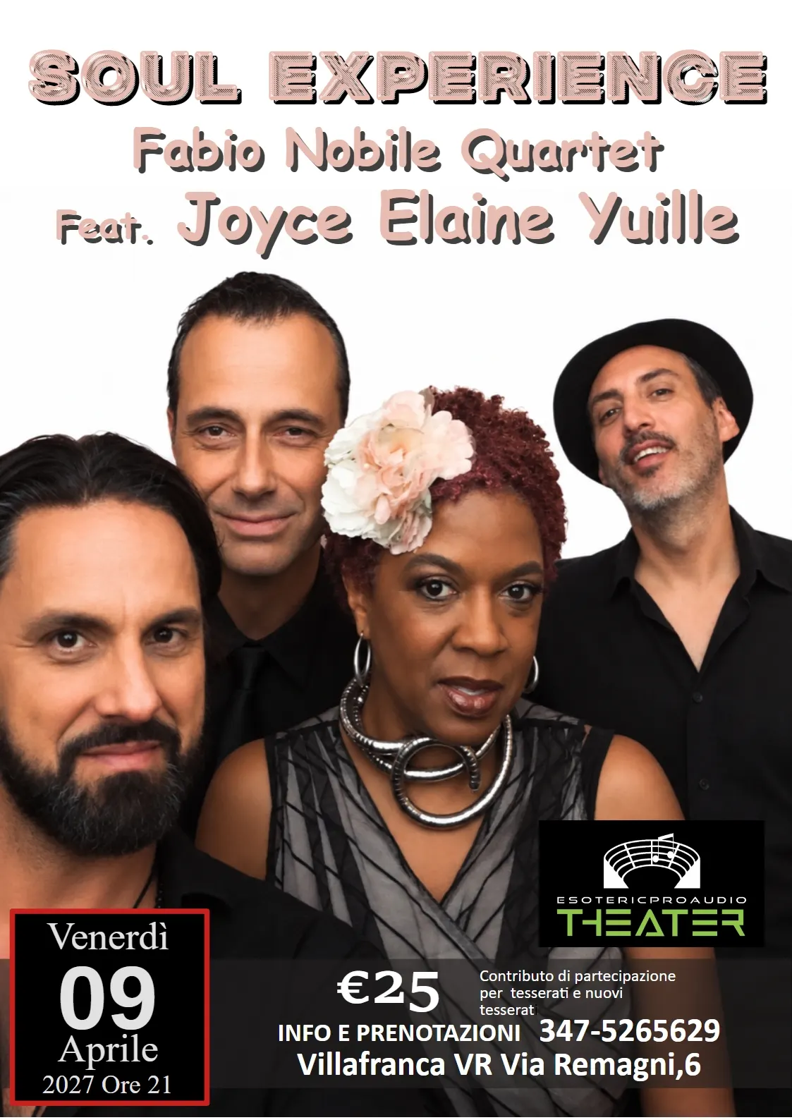 Locandina: Soul Experience – Fabio Nobile Quartet feat. Joyce Elaine Yuille