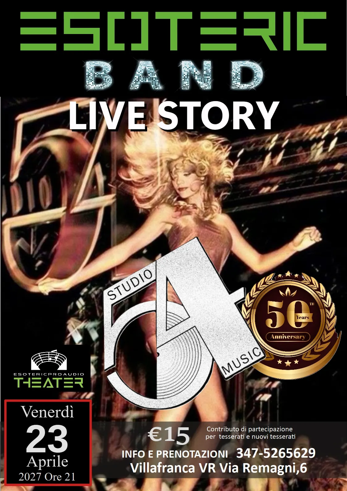 Locandina: STUDIO54 Live Story by Esoteric Band