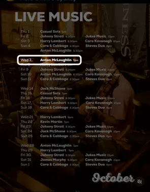 Locandina: Live music – Anton McLoughlin